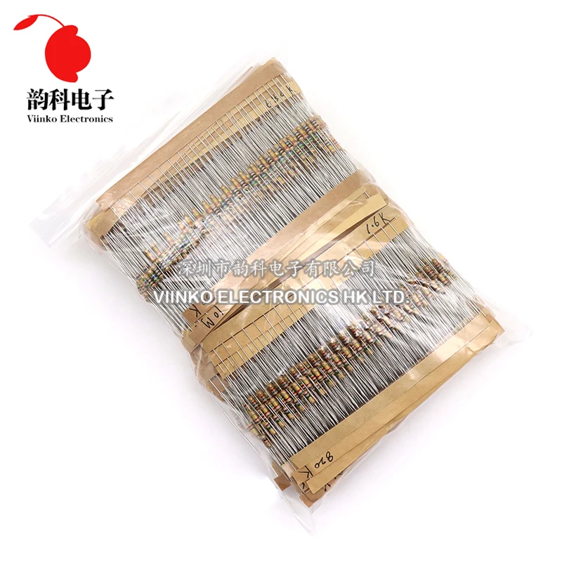 3120pcs 1/4W Carbon Film Resistor Kit 5% Resistance Assortment Set 156valuesX20pcs 1R - 10M ohm 0.25W Sample Pack