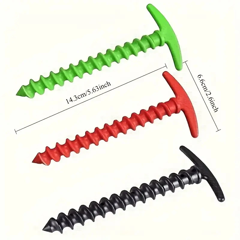10pcs Screw Anchor Stakes Ground Nail Outdoor Camping Tent Pegs Ground Nails Hiking Tent Stakes Pin Windproof Tent Accessories