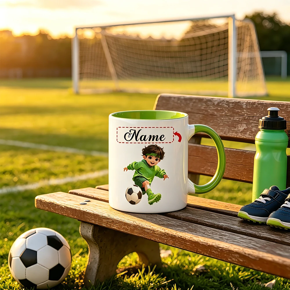 Personalized ceramic mug with customizable text 