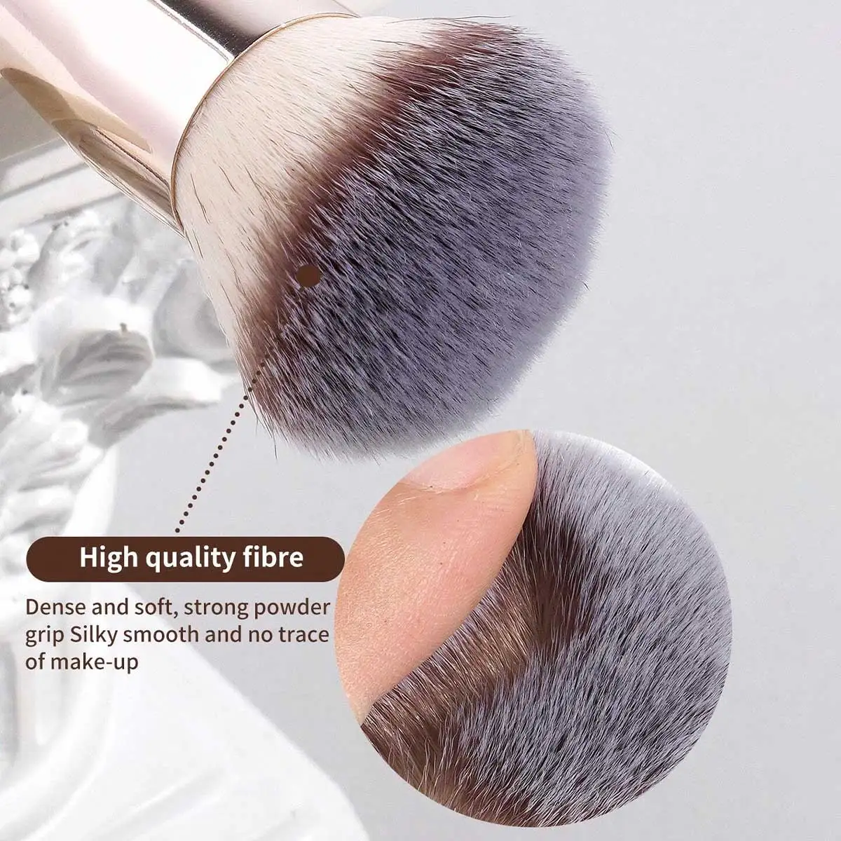 مجموعة فرش مكياج الوجه الاحترافية المزدوجة الرأس مكونة من قطعتين، فرشاة البودرة، فرشاة أحمر الخدود، أدوات مكياج مع ألياف ناعمة لسهولة الحمل، #5