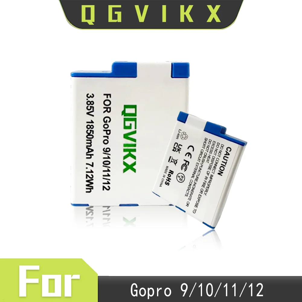 Batterie QGVIKX GoPro 9/10/11/12 pour port Type-C pour charger et décharger la GoPro Hero 12/11/10/9, prend en charge la charge inversée