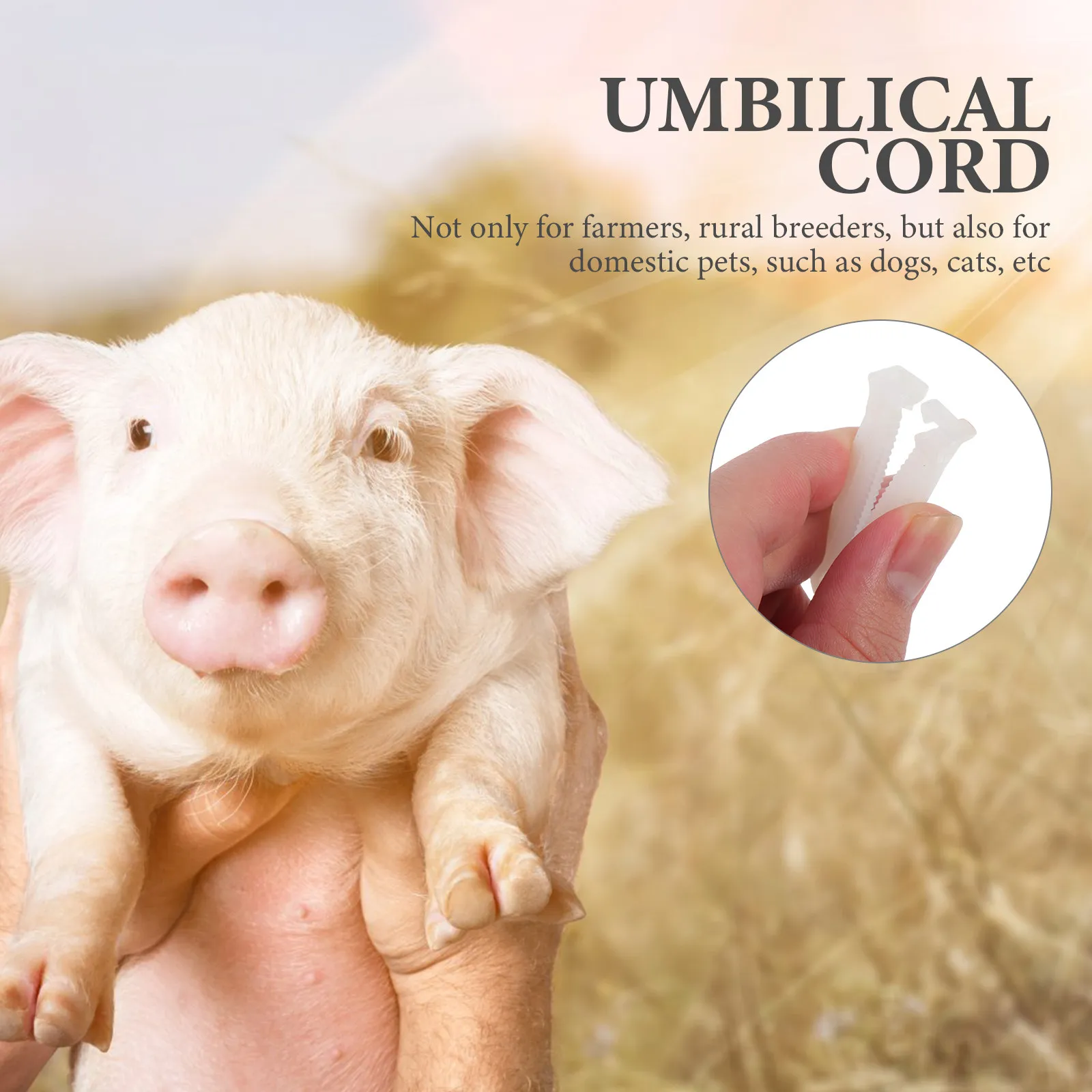 

100 шт. пластиковых одноразовых зажимов для пуповины для животноводства и домашнего животноводства, предотвращающие кровотечение