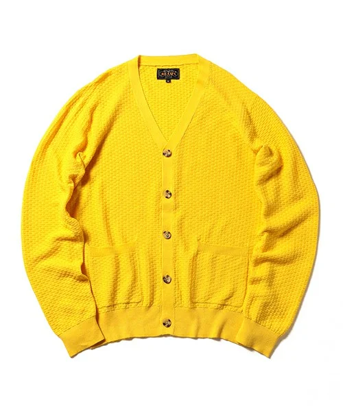 2025 BEAMS PLUS Spring Autumn Unisex Lightweight Cotton Knit Cardigan Japanese Streetwear Casual Daily Sweater