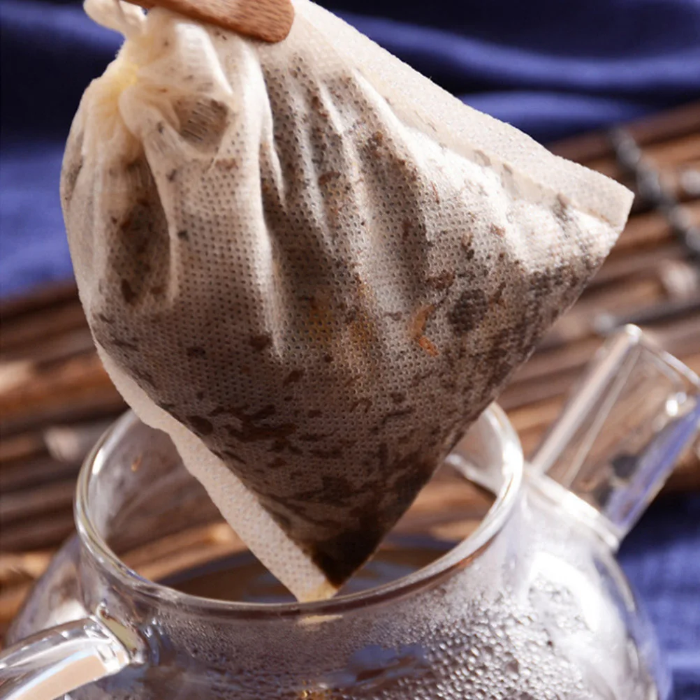 

100pcs Drawstring Medicine Filter Reusable Non-Woven Chinese Herbal Tea Bag Multifunctional Soup Strainer Tea Filter Kitchen