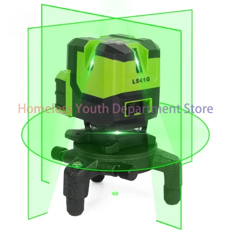 LS41G Green Line and Dot Laser Level 8 Lines Self Leveling Four Vertical One 360 Horizontal Laser, Two Spare Batteries