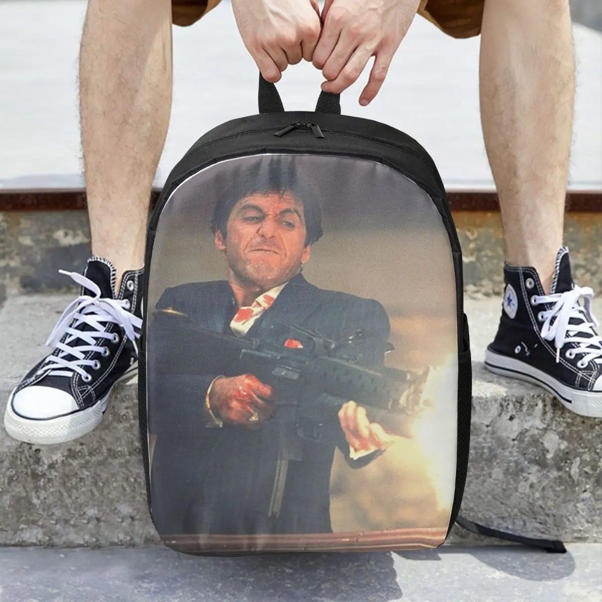 Mochilas Scarface Tony Montana Shooting para mujer, mochila para niños y niñas, mochilas escolares para estudiantes, mochila para ordenador portátil portátil, bolso de hombro