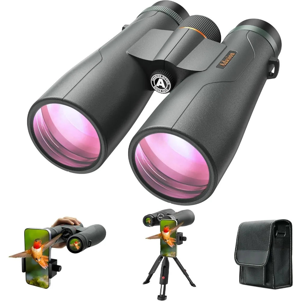 

US Shipping 15x56 UHD High Power Binoculars for Adults with Phone Adapter Tripod BAK4 Prism Waterproof for Hunting Bird