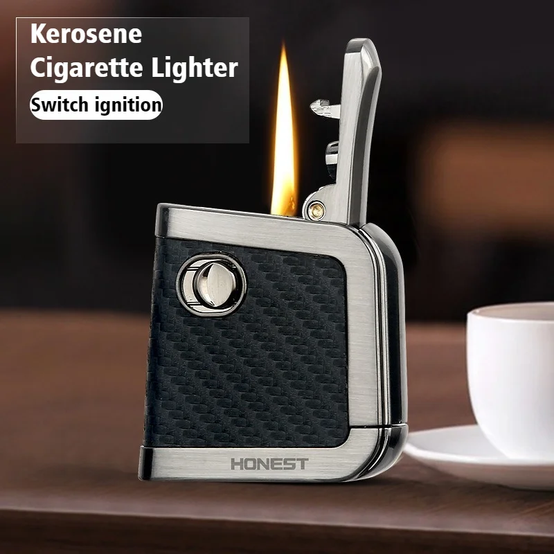 

2025 New Metal Waterproof Coal Oil Igniter Switch Ignition Lighter Windproof Open Flame Cigarette Lighters & Smoking Accessories