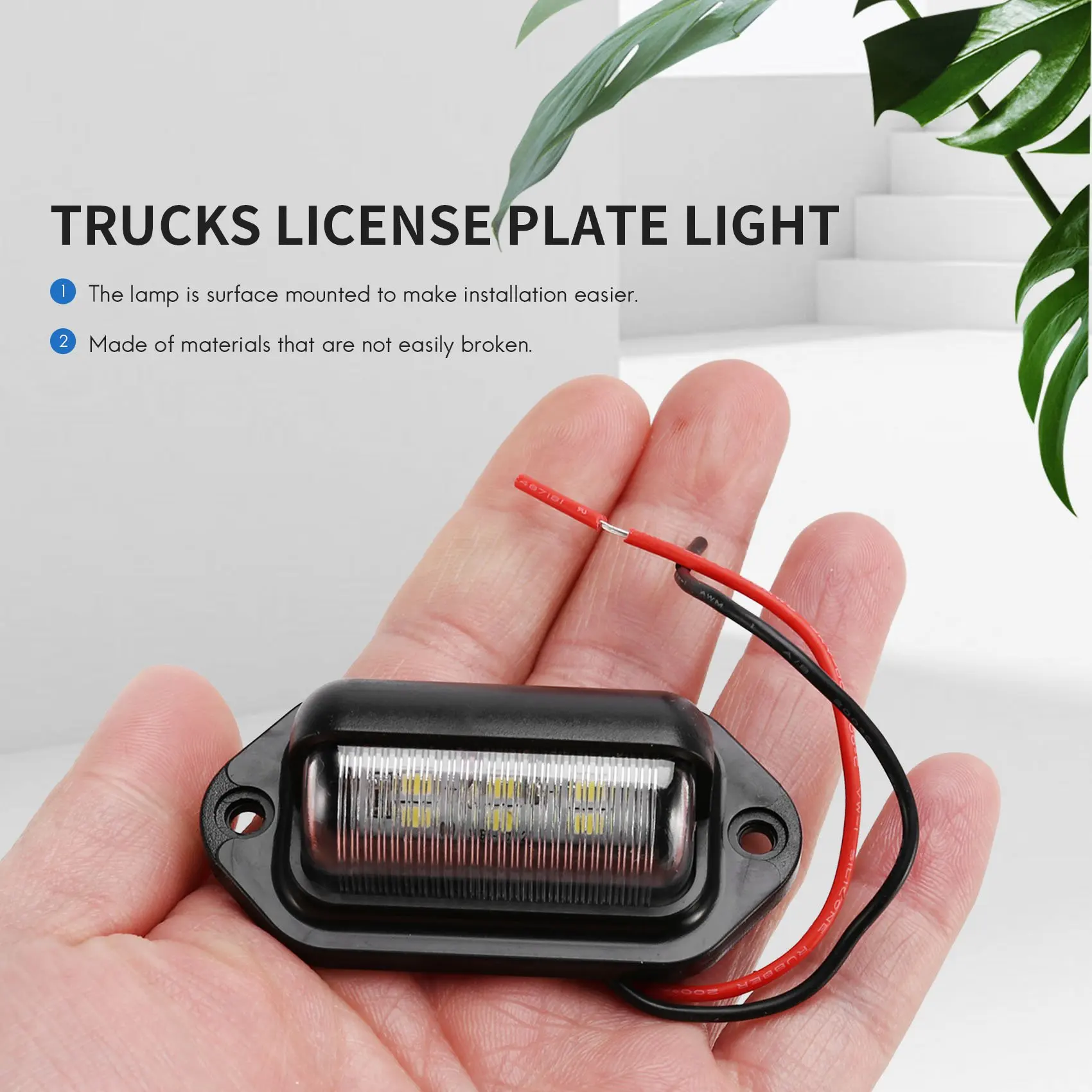 LED License Plate Light Waterproof License Plate Tail Light for Trailers, RV, Trucks, Boats