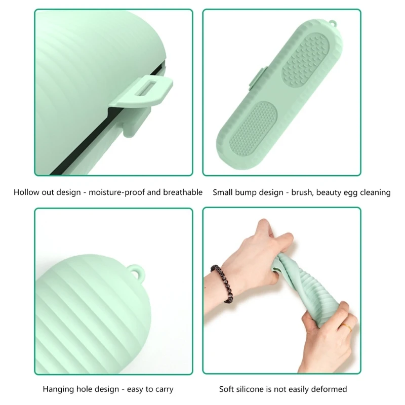 Makeup Brush Sponge Holder Silicone Makeup Brush Cover Travel Holder Makeup Brushes Organisers for Home