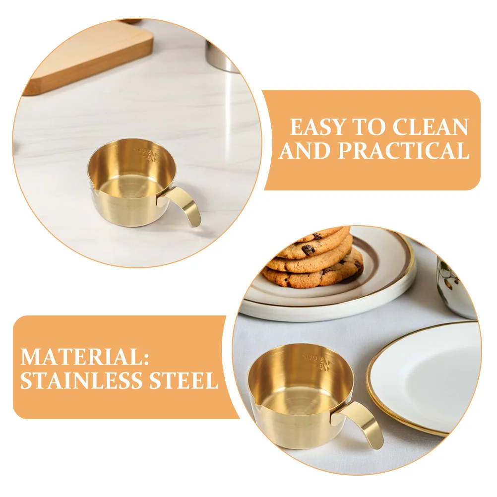 2Pcs Stainless Steel Espresso Shot Cup Precision Measuring Tool with Pour Spout Ideal for Espresso Machine Accessories Milk view 2