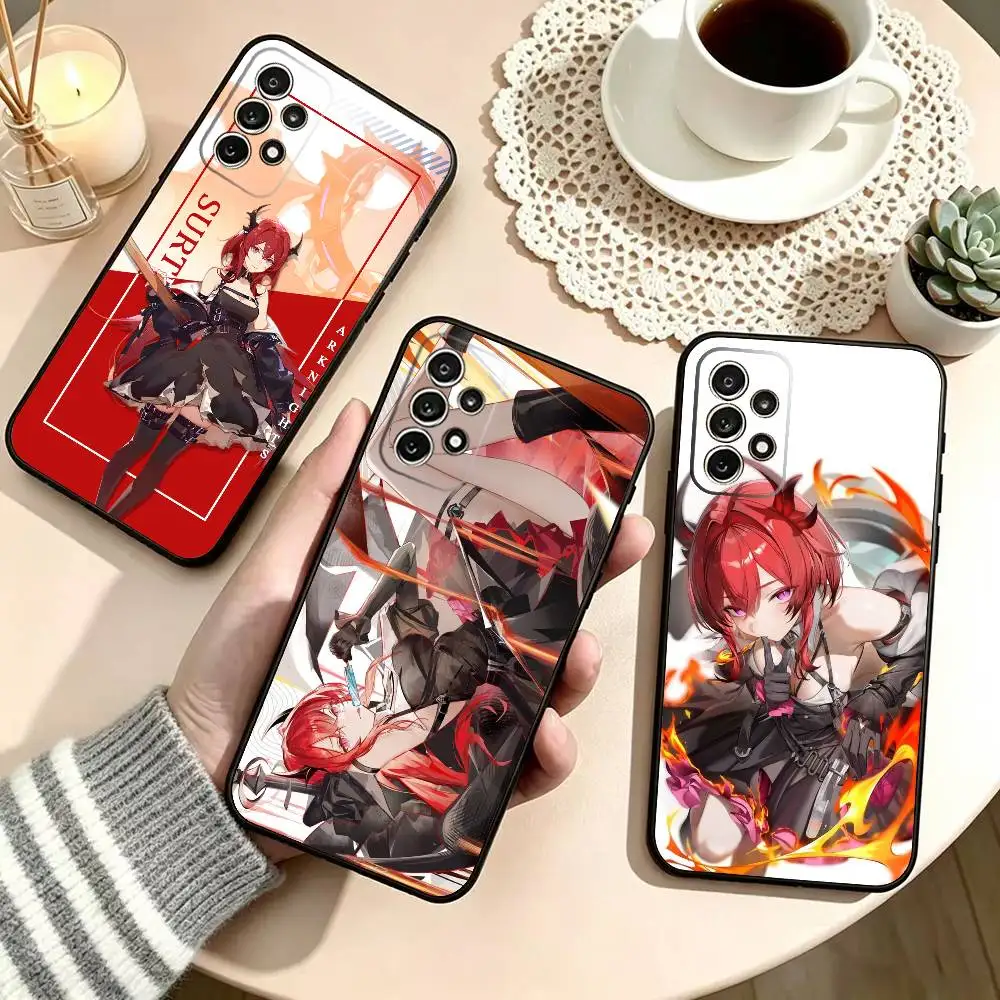 S-Surtr Laevatain A-Arknights Phone Case For Samsung S25,S24,S21,S22,S23,S30,Ultra,S20,Plus,Fe,Soft Silicone Black Cover