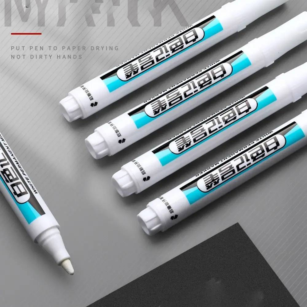 Bolígrafo de pintura permanente blanca, rotuladores de secado rápido, volumen de tinta Extra grande, resistente al agua, no se decolora fácilmente, 0,7mm/1,0mm/. 2,5mm