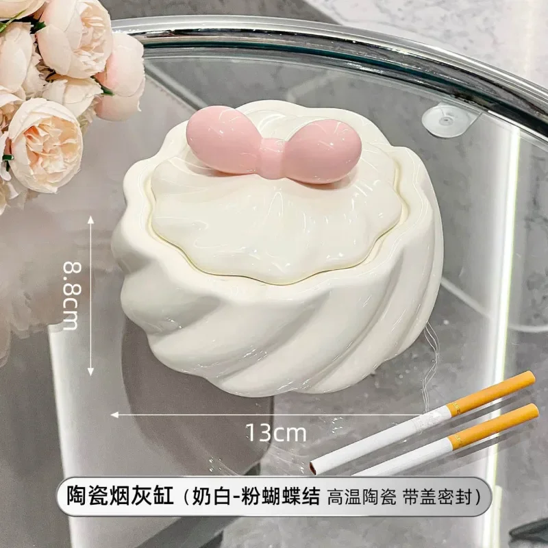 Creative Ice Cream Ashtray, Ceramic Jewelry Storage Box, Household Living Room Ashtray, Fashionable and Cute, Latest