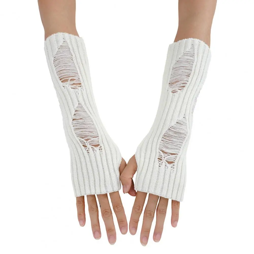 Winter Handwear Knitted Fingerless Arm Warmers for Fall Winter Cycling Non-slip High Elasticity Gloves Keep Warm Windproof Arm