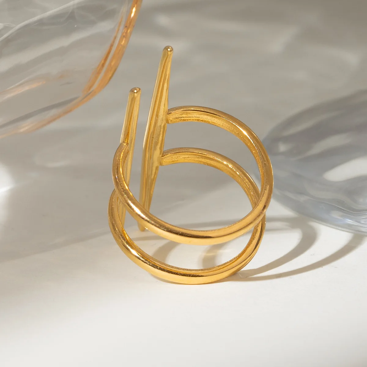 Yori Minimalist Stainless Steel Metal Geometric Open Ring for Women Rust Proof Personalized Jewellery Gift Wholesale