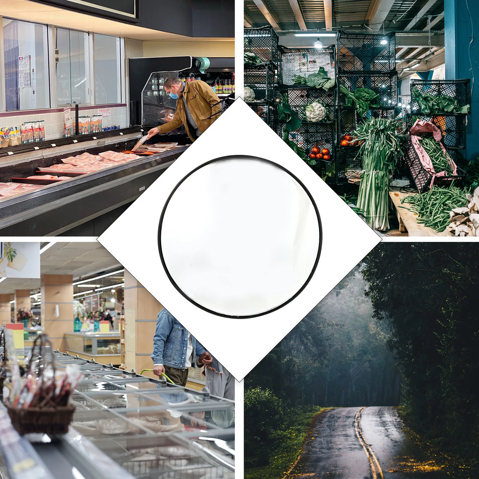 Traffic Convex Mirror 12 Inch Outdoor Safety Blind Spot Mirror For Driveway Junction Wide Angle Roadway Security Visibility