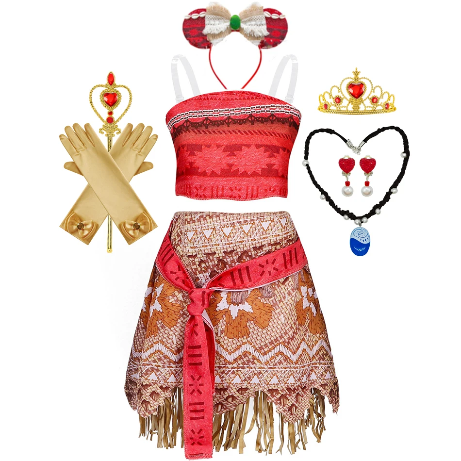 Robe de princesse Moana JUREBECIA - Rouge - Pour fille - Vacances bord