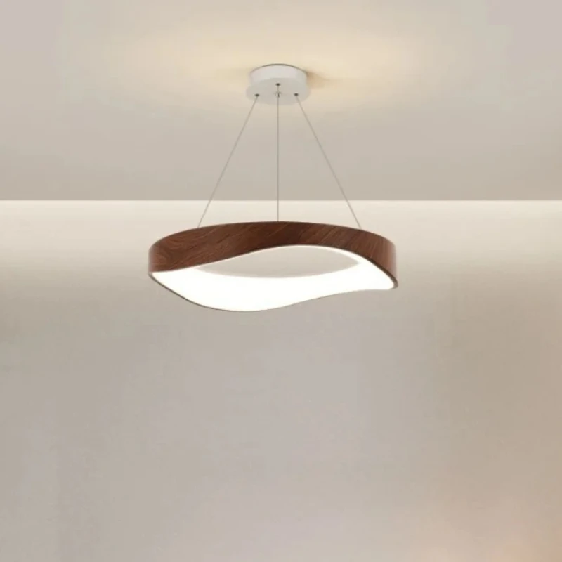 Kreatywne metalowe lampy wiszące z imitacją drewna, designerskie lampy LED do kuchni, sypialni, restauracji, do użytku wewnętrznego, dekoracja domu, żyrandol.