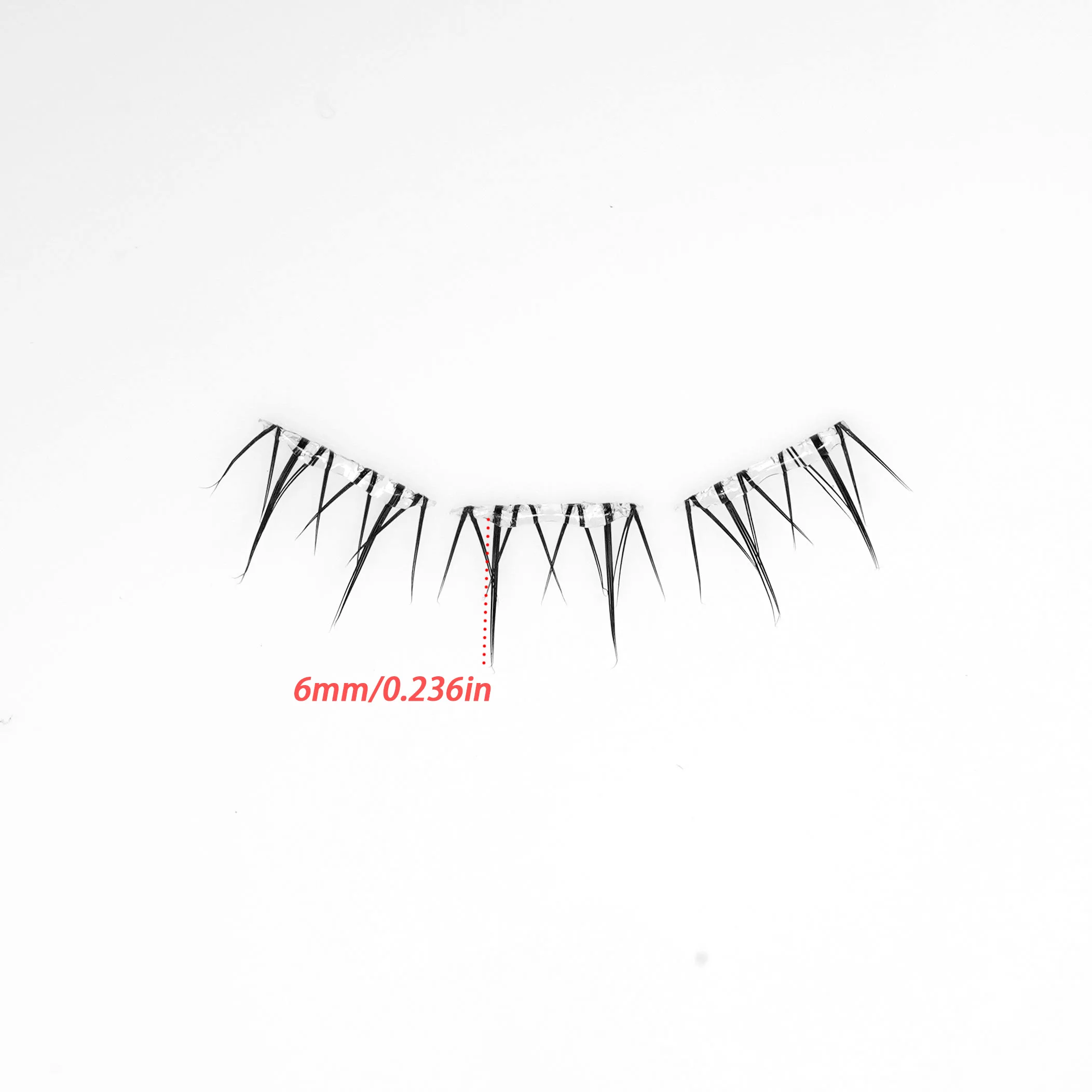 Women Self-adhesive Lower False Eyelashes 36 Cluster Stemless Natural Look Bottom Korean C-Curl Extension DIY Lashes No-glue