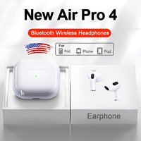 Original Air Pro4 TWS Wireless Headphones Bluetooth Earphones Sport Earbuds Dual In Ear Mini Headset with Mic Phone Accessories