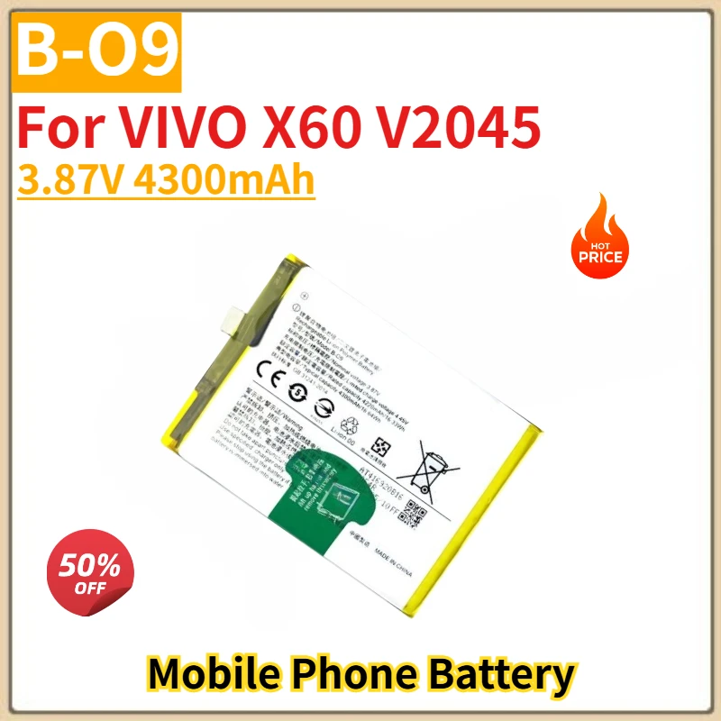 

High Quality B-O9 Mobile Phone Battery 3.87V 4300mAh for VIVO X60 V2045 Brand New Replacement Battery