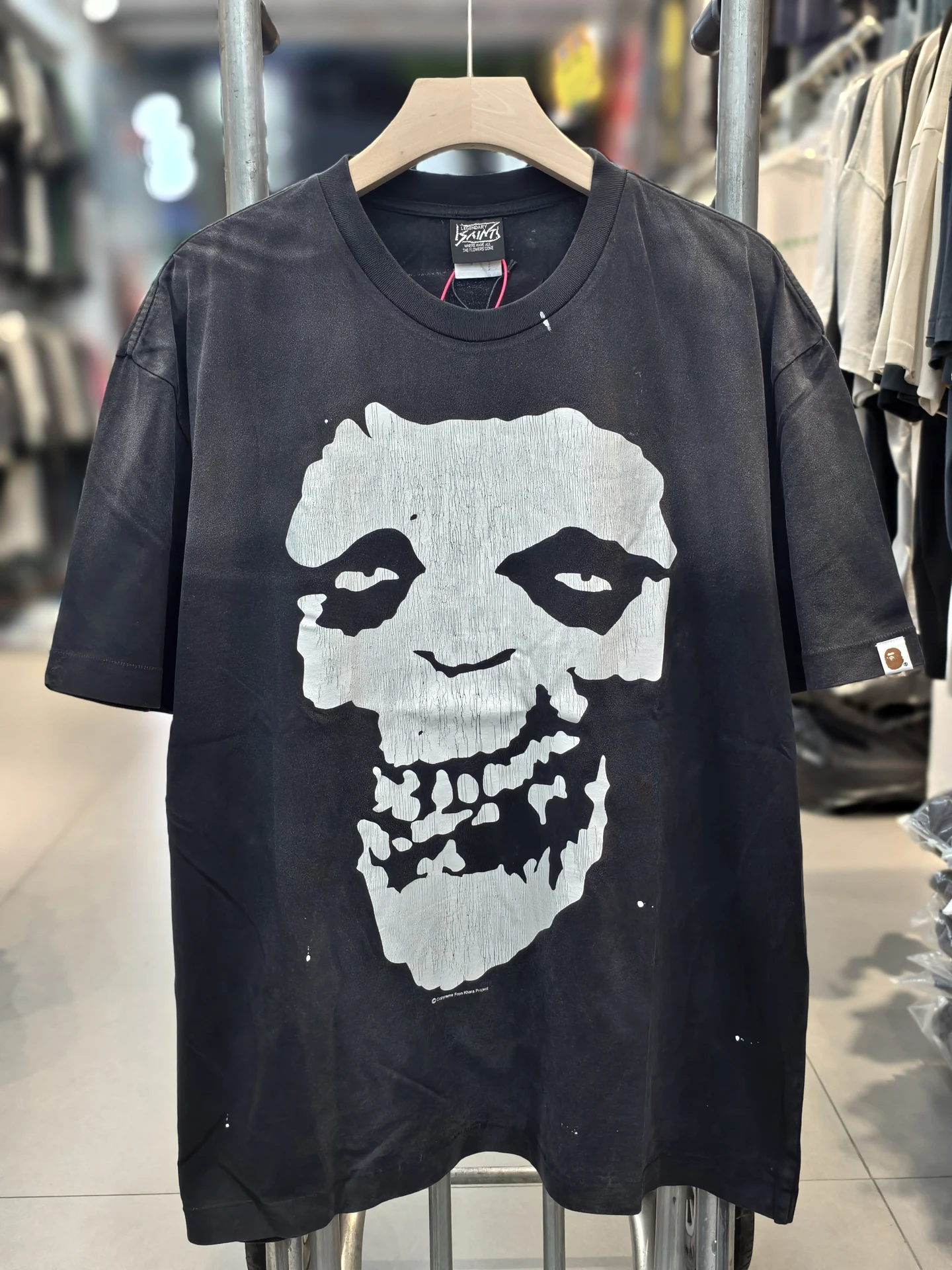 Washed Vintage Loose Fit Short Sleeve T-Shirt Unisex Crack Ape Man Retro Style Cotton Sweatshirt Breathable Comfortable All S...