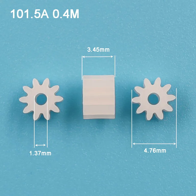 101.5A 0.4M POM Plastic Gear 10 Teeth Width 3.5mm Hole 1.4mm DIY Toy Model 10Z Pinion Motor Parts