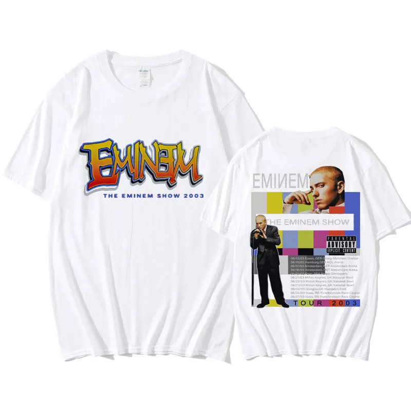 Rapper Eminem T Shirt Men's Clothing Hip Hop Harajuku T-shirt Stylish Retro Gothic Short Sleeves Tees Male Oversized Streetwear image 2