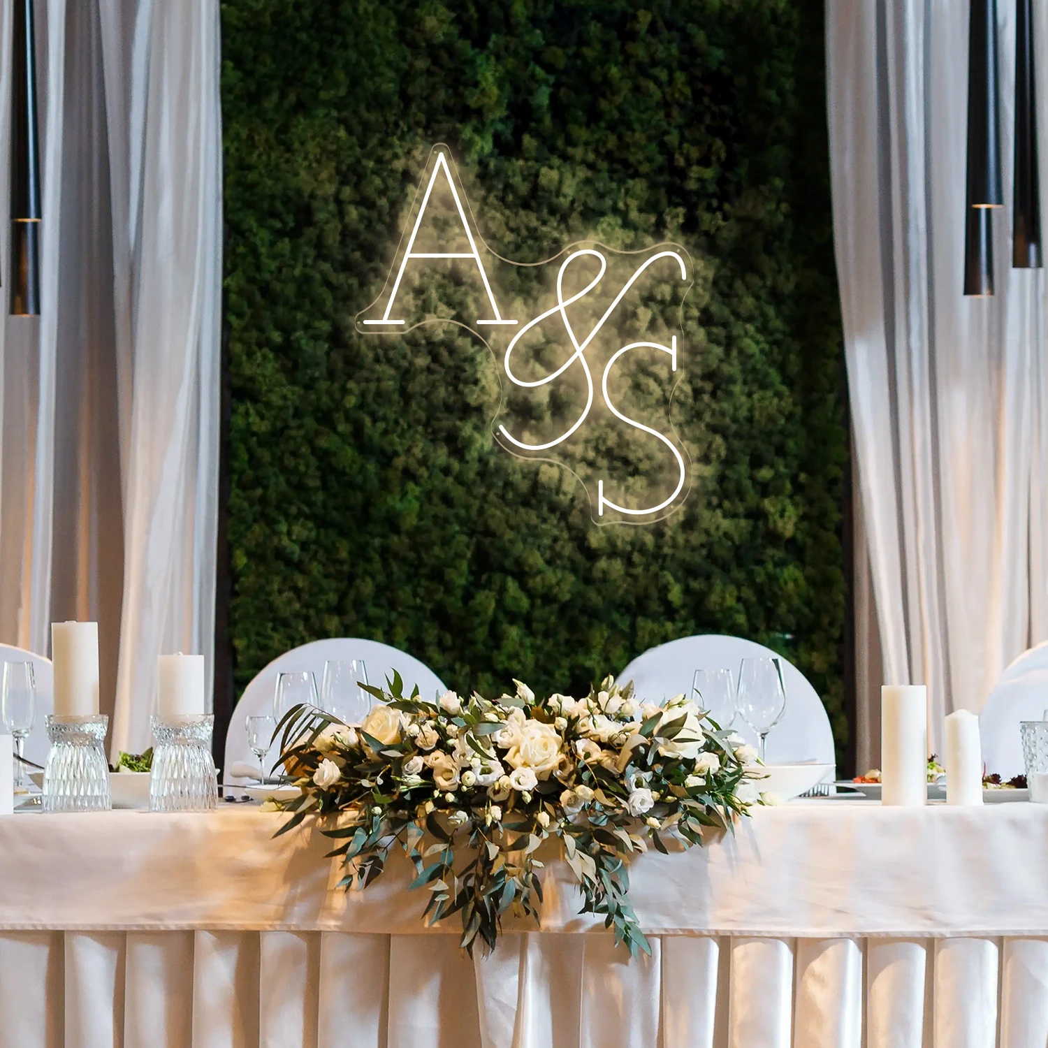 

Custom Name Initials Neon Sign Personalized Couple Letters Neon Led Lamp Wedding LED Light for Romantic Love Decor Couple Gift