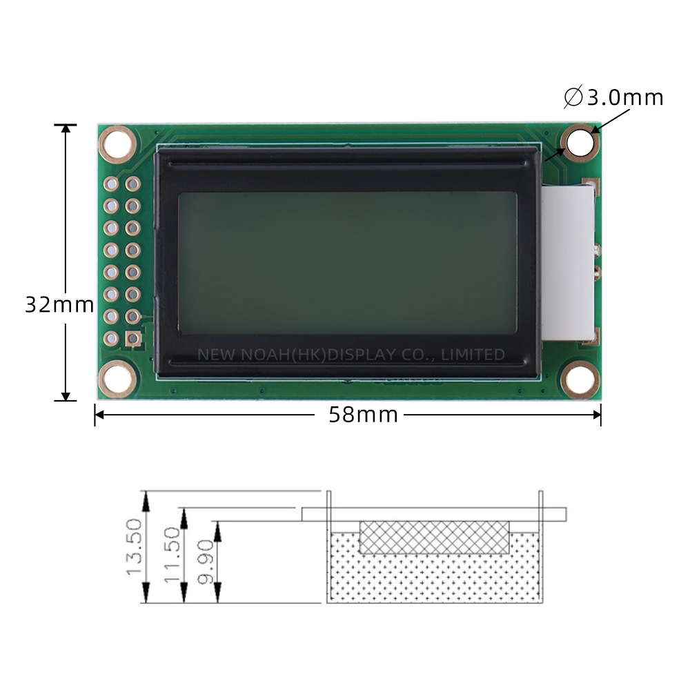 Contrôleur de technologie LCD cyrillique, lettres orange clair et noir, technologie multilingue, 0802B, 3.3V, 8X2, ST7066, en stock, livraison directe