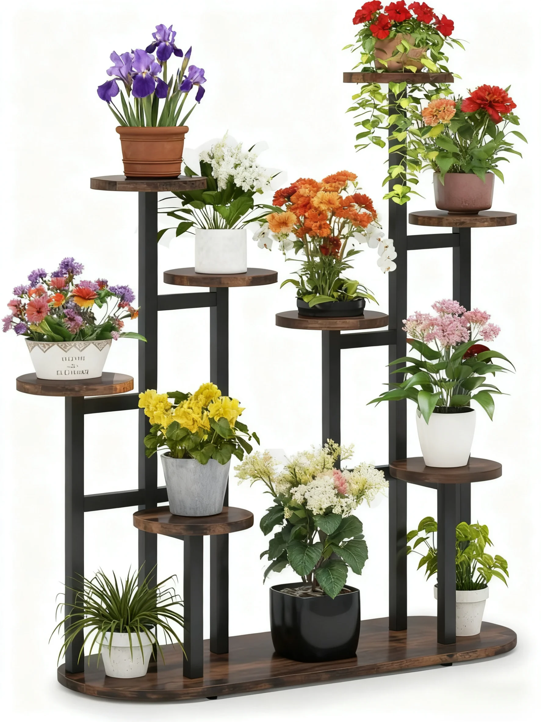

Plant Stand，High And Low Tier Design Flower Plant Garden Decoration For Garden Balcony Decoration