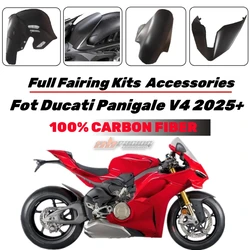 New Motorcycle Parts Accessories For DUCATI Panigale V4 V4S V4R 2025 + Front Fairing Rear Hugger Full Carbon Fiber 100%