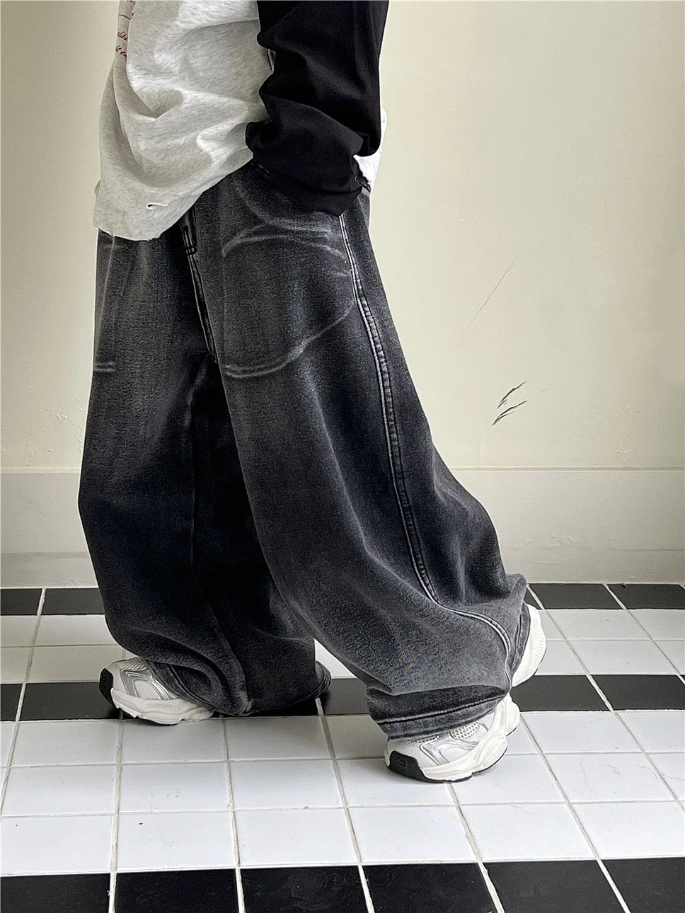 

2025 Autumn Children's Clothing Pattern Charcoal Black Children's Boys and Girls Cowboy Pants