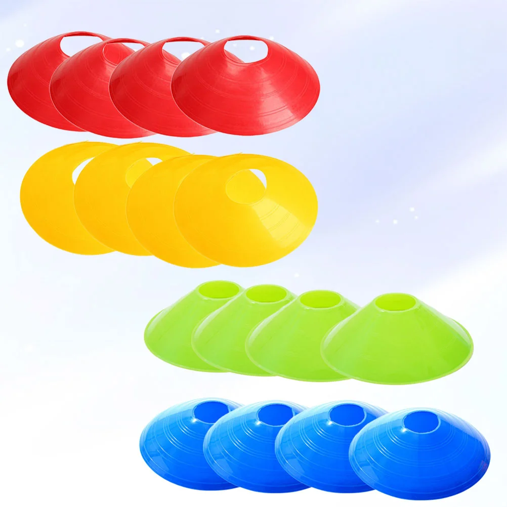 

16 Pcs Football Training Sign Dish Plate Cone Obstacle Marker Tray Football Training Tray (4 x Red + 4 x Blue + 4 x Green + 4 x