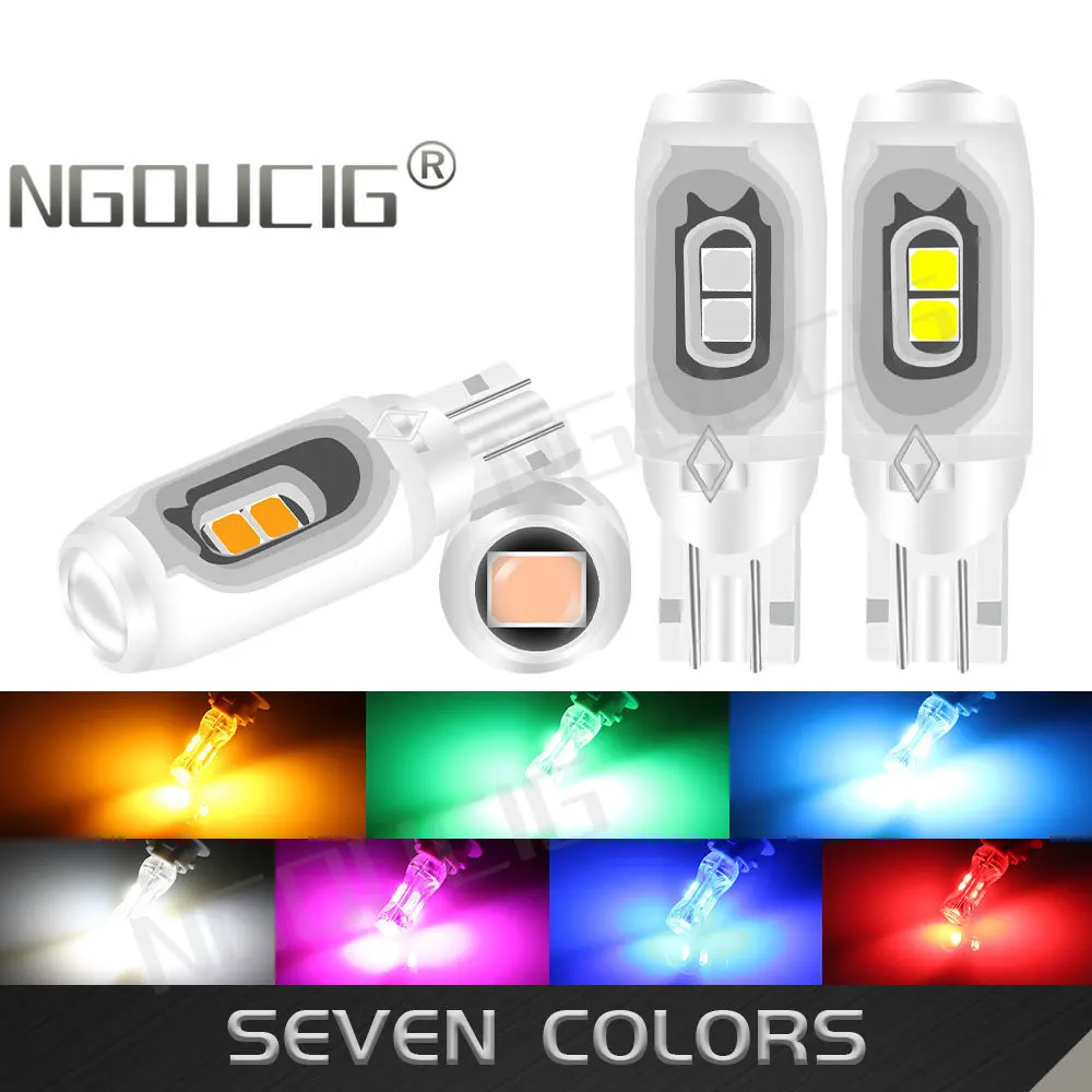 

NGOUCIG 2PCS Led T10 Strobe Flashing W5W Flash Bulb 194 Parking License Plate Interior Trunk Signal Lamp Dome Tail Light Car