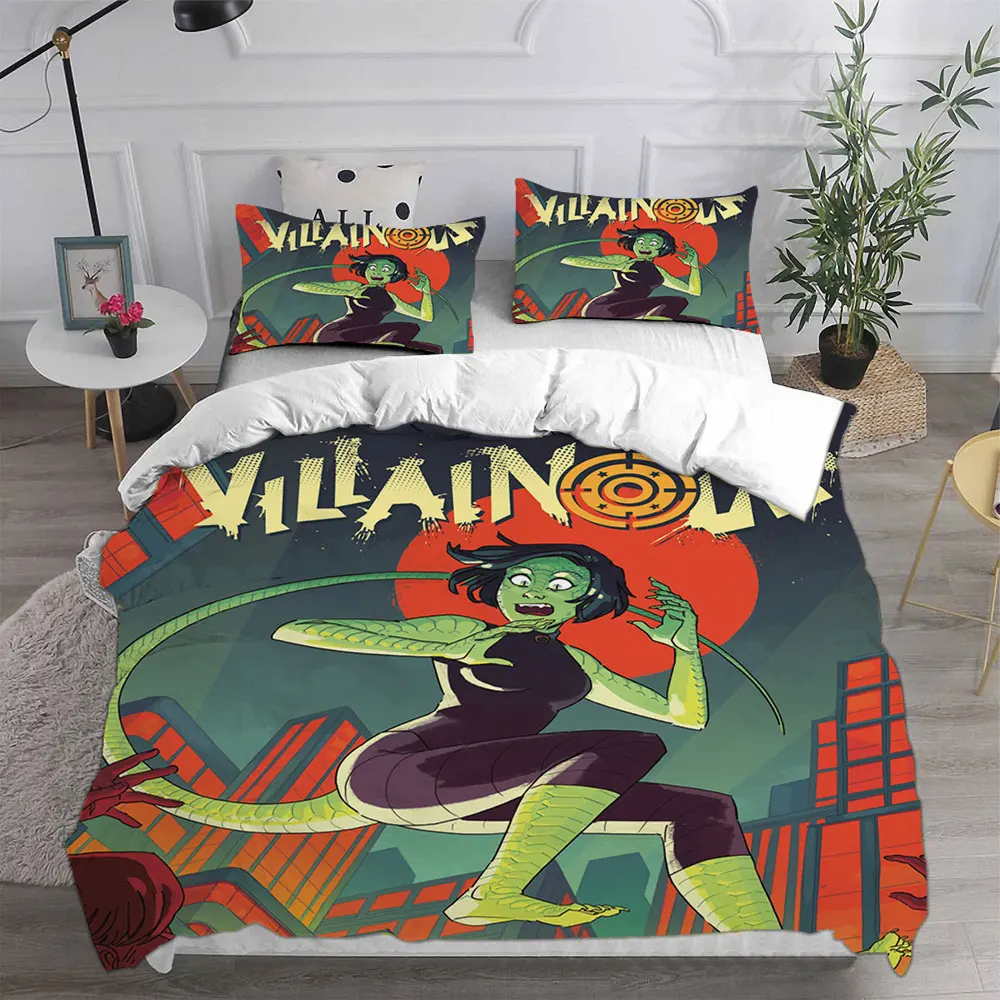 New Game Villainous Bedding Sets Quilt Bed Cover Comforter Duvet Cover Pillow Case 2-3 Pieces Sets Kids Adult Bedroom Decoration