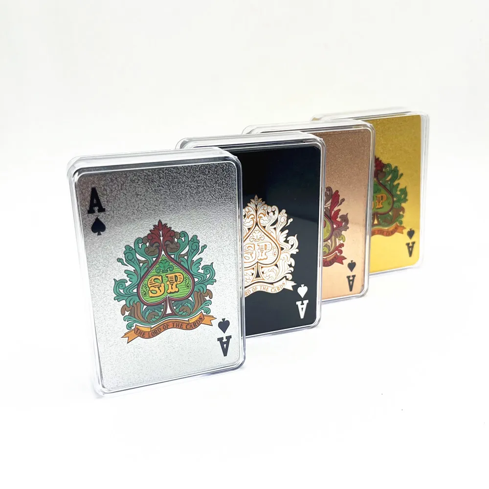 1 Deck Plastic Poker Cards With Transparent Acrylic Box Rose Glod Silver Playing Cards Board Game Family Home Gift