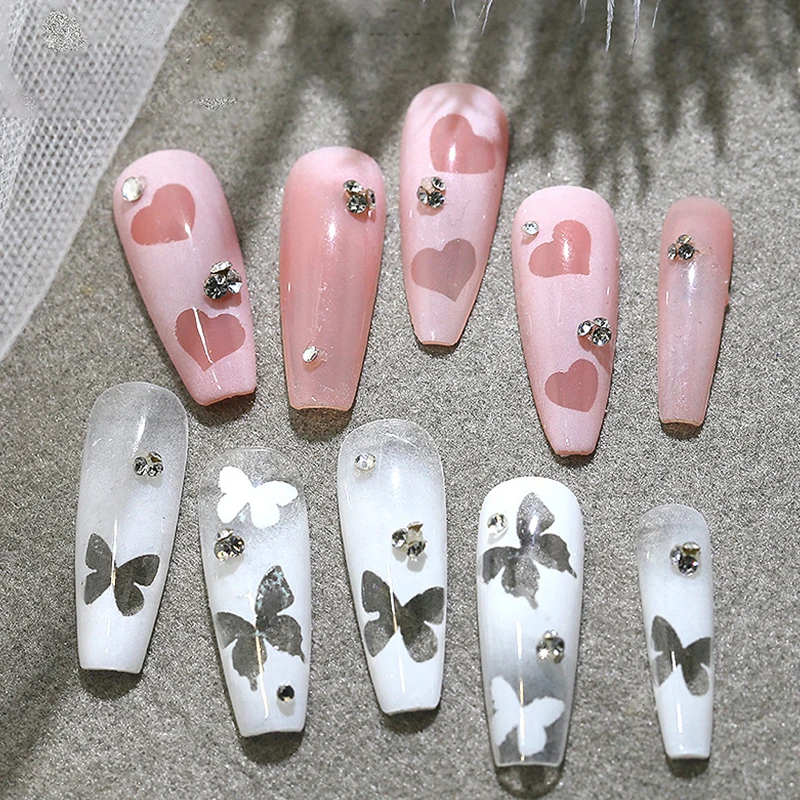 Hallow Star Heart Butterfly Nail Forms Fringe Tip Guides Sticker DIY Nail Art Tips Stickers Stencil Strips Manicure Tool Salon