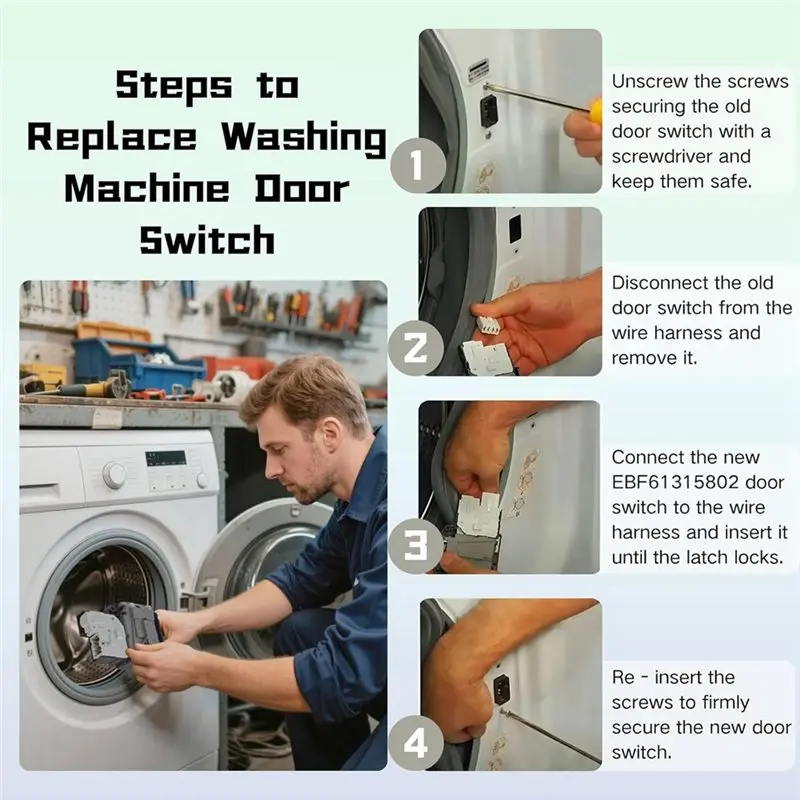 

Летняя распродажа: Замена замка дверцы стиральной машины с крючком EBF61315802 для стиральных машин с фронтальной загрузкой Kenmore – заменяет MFG63099