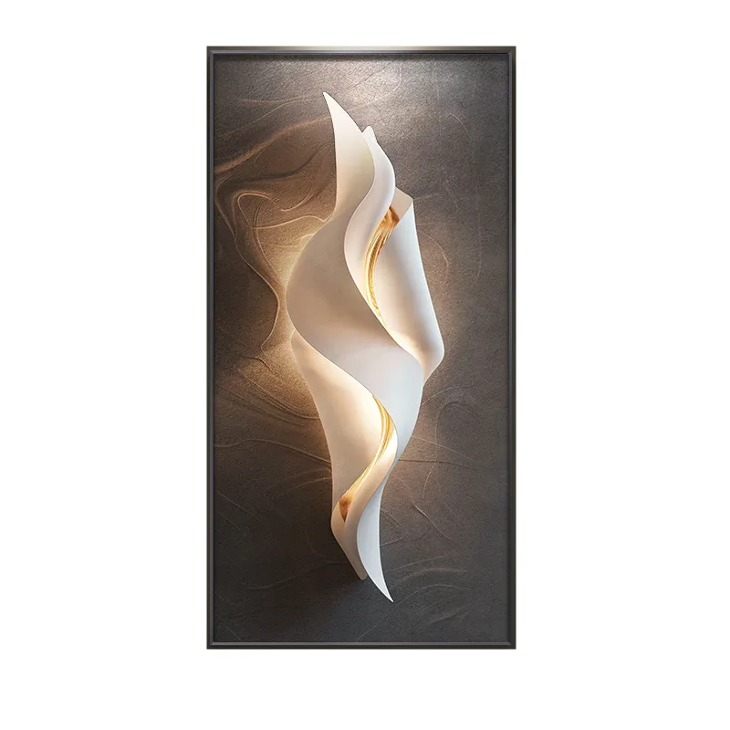 Modern Creative Abstract Mural Lighting Remote Dimming LED Wall Lamp Bedroom Study Living Room Entrance Staircase Wall Decoratio