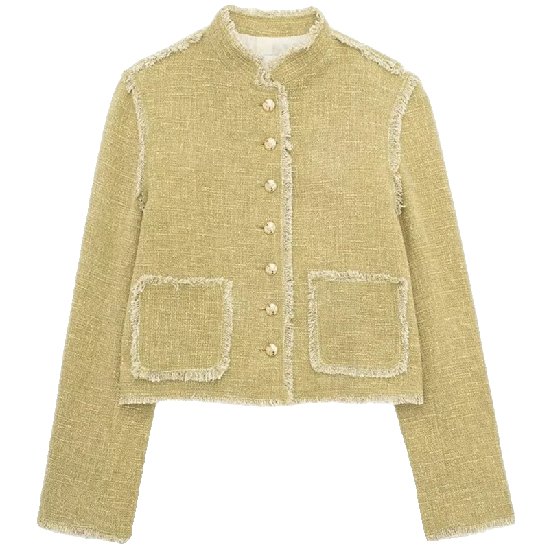 

Spring 2024 Women's Texture Sensation Long Sve Jaet ort Outerwear Fraance Sle Wind 28526506 Faionable Straight...