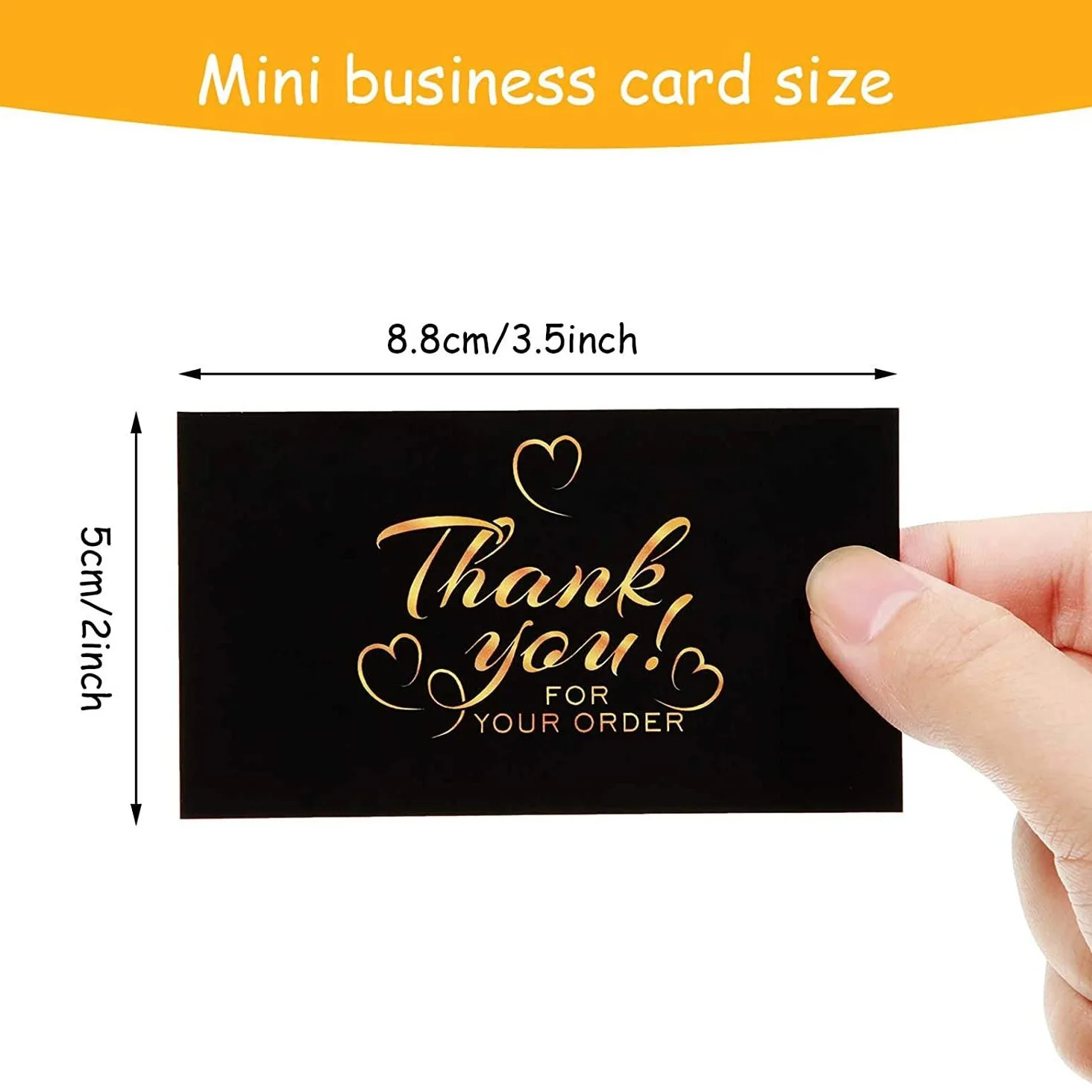 50Pcs Thank You for Supporting My Small Business Cards, 6 Elegant Gold Foil Design Thank You for Your Order Appreciation Cards
