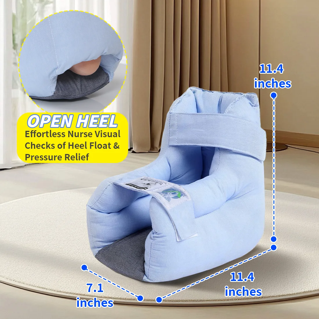 Ehucon Heel Protector Pillow, Pressure Relief Cushion for Bedsores, Foot and Ankle Pain Care for Injured and Elderly 2pcs