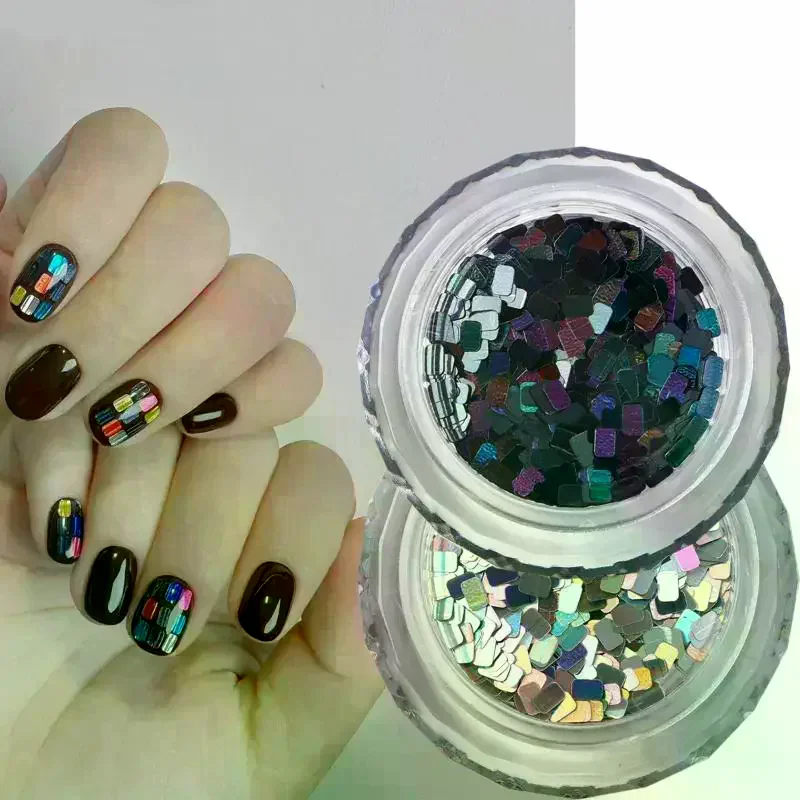 Jar Square Nail Glitter Jewelry Minimalist And Rectangle Sparkling Light Luxury Style DIY Wearing Armor Decoration Materials 1