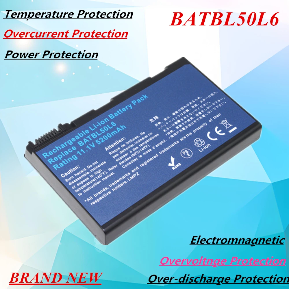 BATBL50L6 Laptop Battery for ACER Travelmate 2450 2490 3900 4200 4230 4260 4280