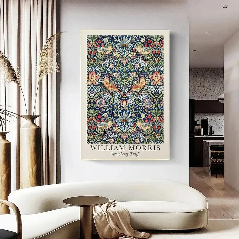 William Morris Flower and Plant Exhibition Vintage Canvas Printed Living Room Wall Art Images Home Decoration