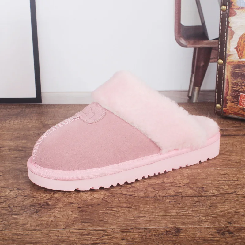 2023 Women&Man Home Slippers High Quality Wool Slippers Winter Fur Female Warm Indoor Soft Wool Lady Shoes
