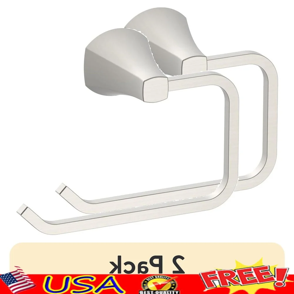 

Комплект из 2 шт., настенный держатель для туалетной бумаги, атласная никелевая отделка, простой расклешенный стиль, простая установка, современный аксессуар для ванной комнаты, прочный