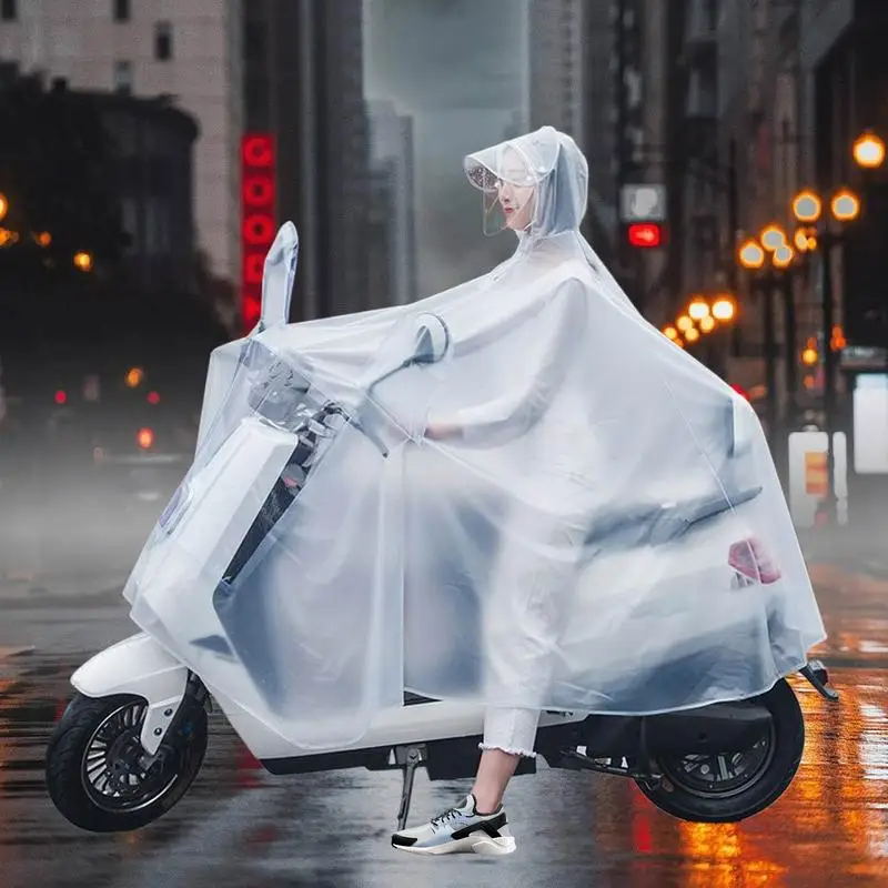 

Motorcycle Rain Poncho Cycling Hooded Rain Poncho Lightweight Clear Raincoat For Adults Riding Motorbike Scooter Outdoor Travel